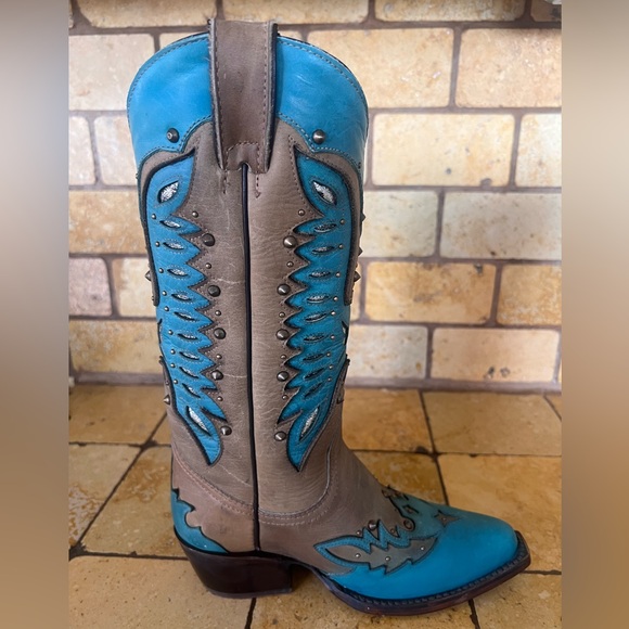 NIB Rockin Leather Cowboy Boots - Picture 5 of 14